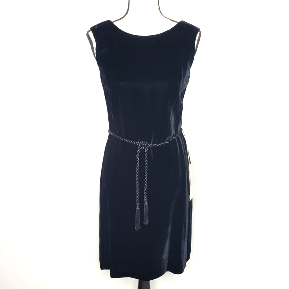 Vintage Dress Small Size 10 Black Velvet Union Made J. Harlan Originals